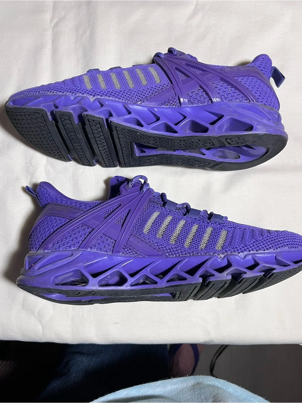 SHEIN Purple Knit Lace-Up Athletic Sneakers